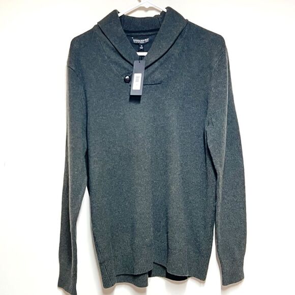 NWT Banana Republic Cozy Italian Olive Green Wool Sweater Mens L - Picture 1 of 6